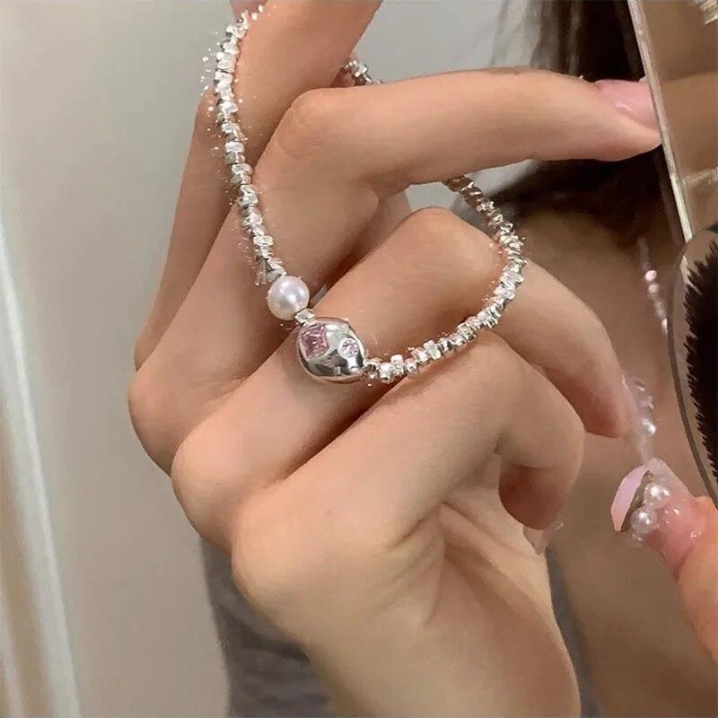 VENTFILLE Bracelet en argent sterling 925 avec perles et nœuds en bambou pour femme et fille, bijoux coréens simples, cadeau d'anniversaire, livraison directe