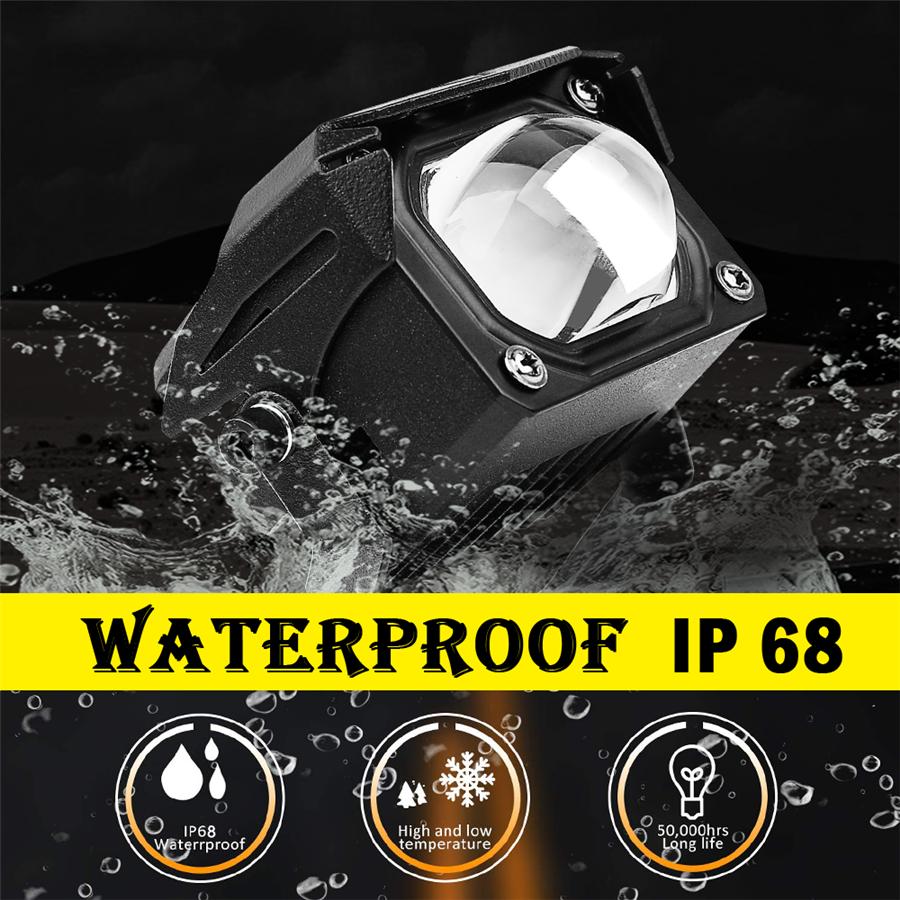 2Pcs 12D 3" 100W Led Motocycle Headlight 6000K 3000K LED Work Light Fog Lamp 12000LM for Moto Scooters ATV Car Truck 12V 24V