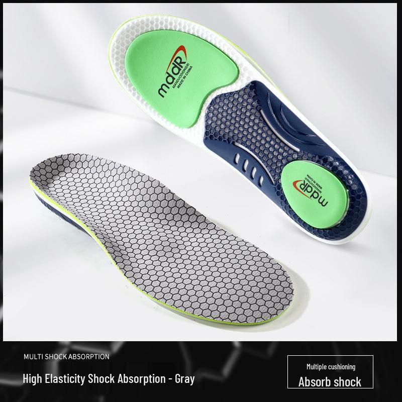 

High Elastic Insole for Sports: Shock Absorbing Orthotics with 3A Antibacterial Deodorant and Non-slip Features for Basketball and Badminton. 35-36 серый