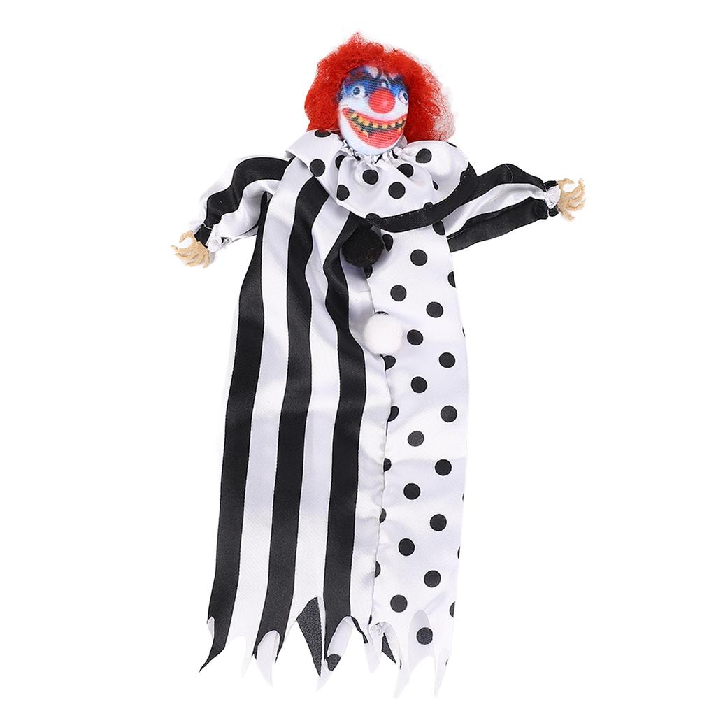 Halloween Clown Doll Scary Eerie Clown Doll Decoration Hanging Clown Doll Ornament for Horror Themed Activities