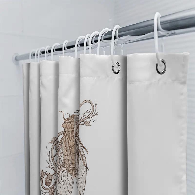Insect Shower Curtain Vintage Entomology Art Bathroom Decor Nature Bug Print Backdrop Halloween Gothic Wall Hanging