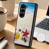 Anime Beach Scenery Case For Samsung Z Fold 8 Ultra 7 6 5 Luxury Leather Skin Hard Folding Phone Cover For Galaxy Z Fold8 Fold7 Fold6