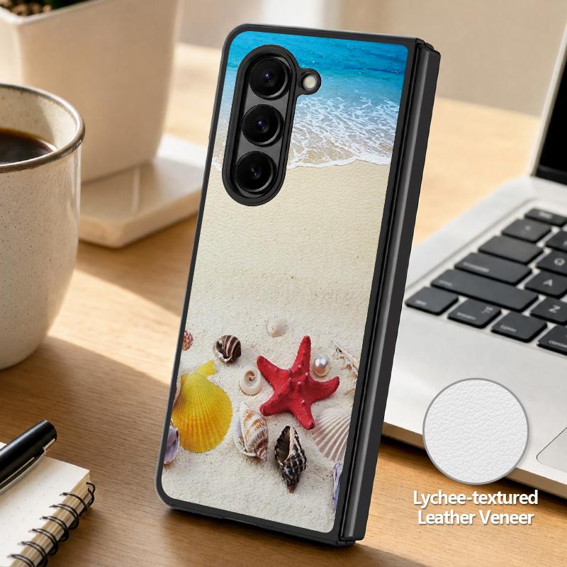 Anime Beach Scenery Case For Samsung Z Fold 8 Ultra 7 6 5 Luxury Leather Skin Hard Folding Phone Cover For Galaxy Z Fold8 Fold7 Fold6