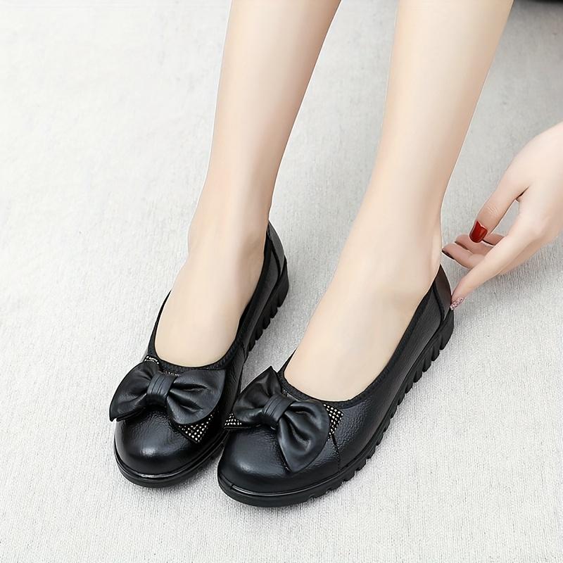 2025 Spring/Autumn Middle-Aged and Elderly Mother Shoes Genuine Leather Soft Sole Women's Leather Shoes Comfortable and Slip-Resistant