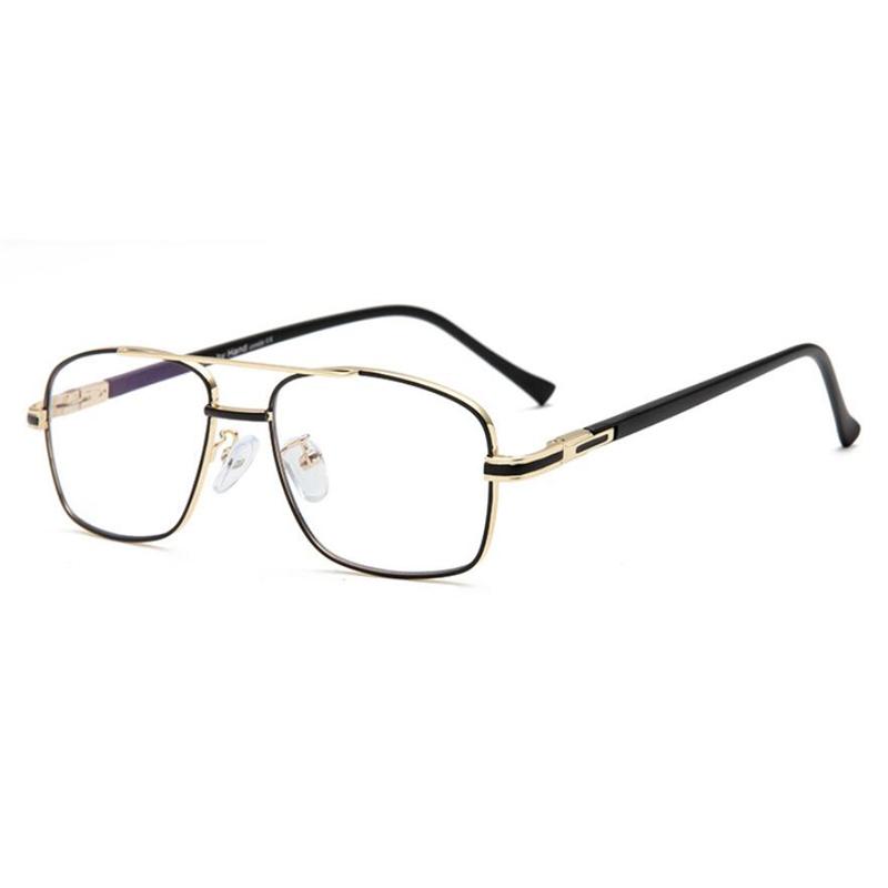 Double Beam Anti-Blue Light Square Nearsighted Glasses Women Men Metal Spring Hinge Prescription Spectacles 0 -0.5 -0.75 To -6.0