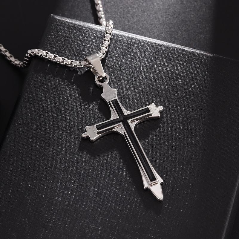 Fashion Retro Versatile Cross Men's Trendy Simple Jewelry Pendant Necklace
