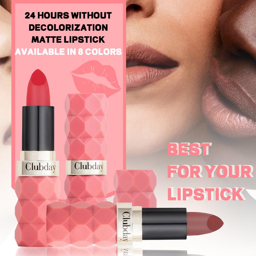 Clubday Diamond Matte Lipstick Foreign Trade Non-fading Non-stick Velvet Matte Color Lipstick