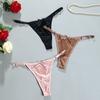 Transparent Sheer Satin Bow Thong G Strings Romantic T Panties Fashion Brocade Briefs Women  Home