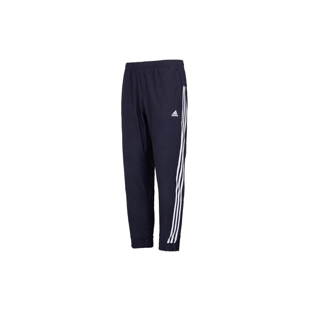 Adidas 247 Wind Pants with Cuffed Hem and Stripe Design Men Bottoms Blue HM2719