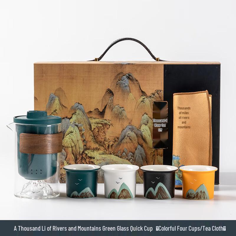 Qianli Jiangshan Portable Ceramic Tea Set
