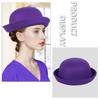 Chapeau Rond Fille en Feutre de Laine Chapeau Floppy Vintage Chapeau Derby Tendance Occasions Formelles