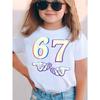 Children's Clothing 67 Christmas Elf Print Girls Short Sleeve Round Neck Tee Parties Casual Wear Comfort Children Clothes Girl