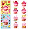 6 Pieces/pack Cake Ice Cream Puzzle Stickers New Products Desserts Children's Fun DIY Cupcake Stickers