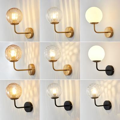 Moderní skleněná koule LED nástěnné svítidlo Zlaté Nordic minimalistické nástěnné svícny Osvětlení Obývací pokoj Ložnice Noční zrcadlová světla Dekorativní svítidla