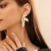 Gold Color Leaf Earrings Exaggerated Fashion Jewelry New Metal Geometric Earrings  Holiday