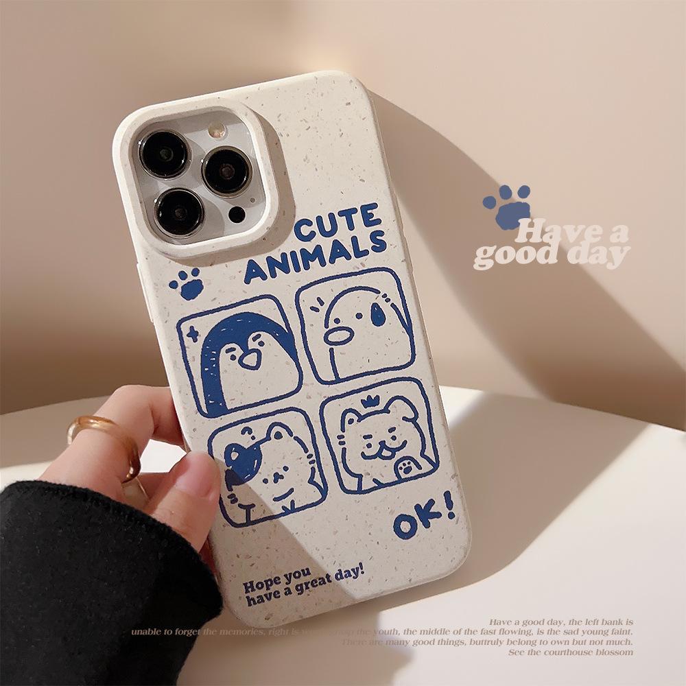 

Cartoon Graffiti 17ProMax Phone Case 13 for 16 for Apple for IPhone Biodegradable Small Animals 7/8/SE 2020