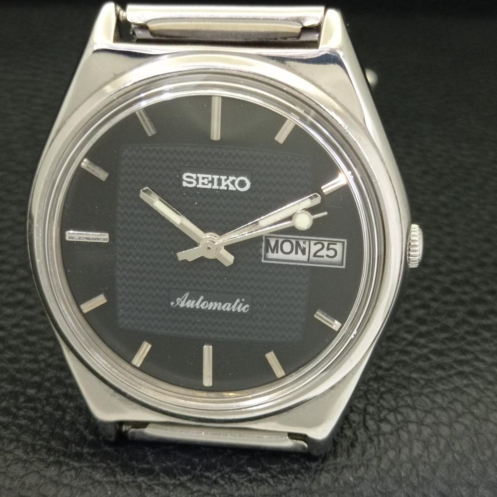 SEIKO AUTOMATIC 6309A JAPAN MENS VINTAGE BLACK COLOR DIAL WATCH a701620-5 R206c-a701620