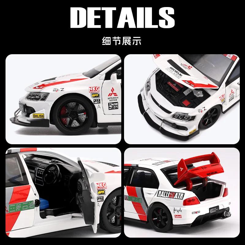 JDM 1:32 Mitsubishi Lancer Evolution EVO Petroleum Version Legierung Druckgussmodell Sound & Licht Spielzeug Geschenke für Erwachsene Für Freund
