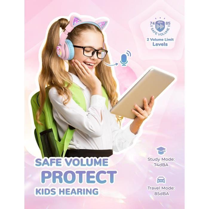 Casque Audio Enfant - ICLEVER - BTH13 - Bluetooth - Volume Réglable - LED