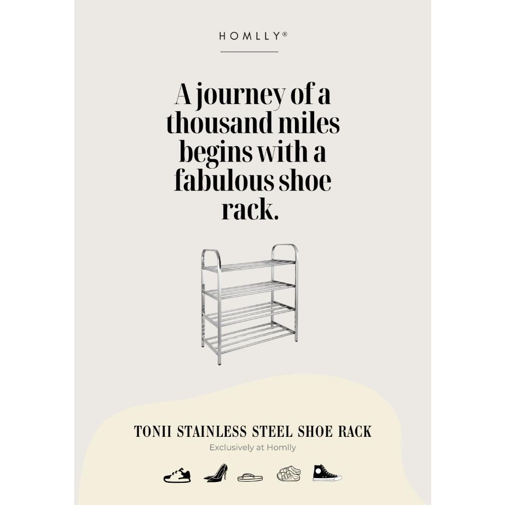 Homlly Tonii Stainless Steel Shoe Rack (2/3/4/5/6 Tier)