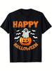 T-Shirt Y2K Happy Halloween Black