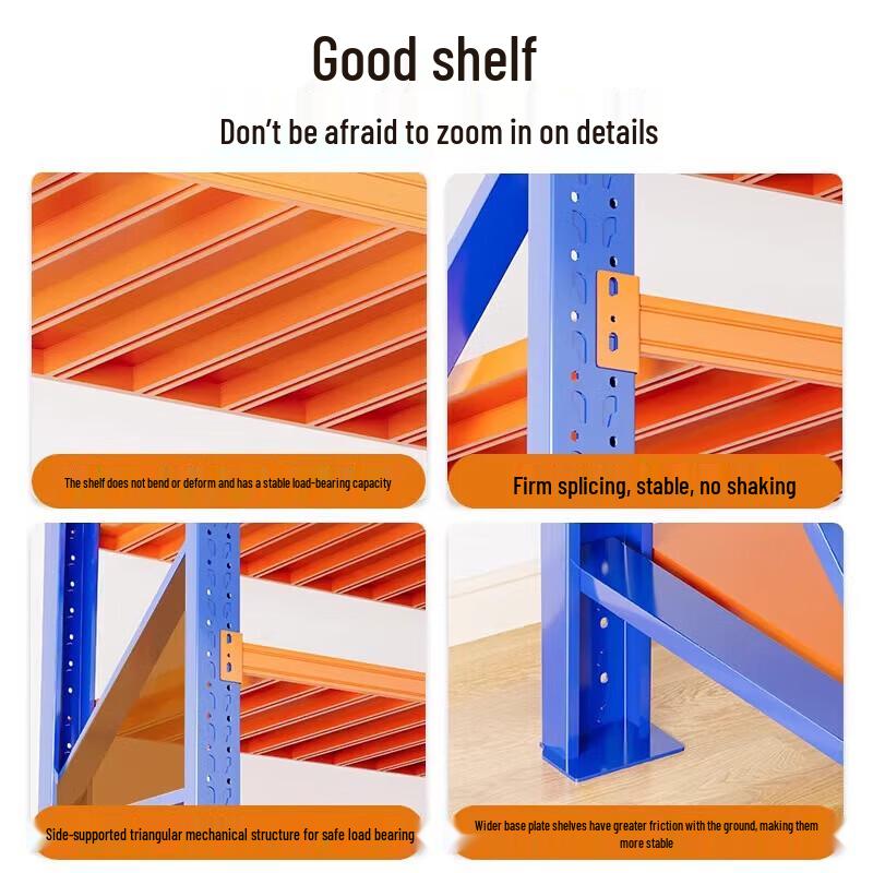 Zhixin Yuncai Blue-Orange 4-Tier Heavy-Duty Storage Rack