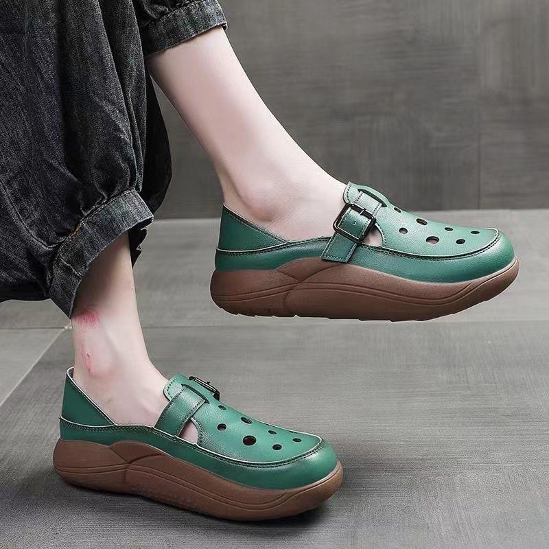 Women Fashionable versatile Sandals New Summer Casual Simple Solid Color hollow out Lightweight Breathable women shoes