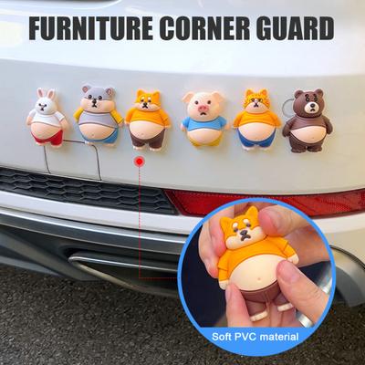 2Pcs Anti-Collision Sticker for Cars Soft Silicone Buffering Tool for Doors Walls Corners Cushions Bumps Noise Cute Squeezable Doll Protective Decor
