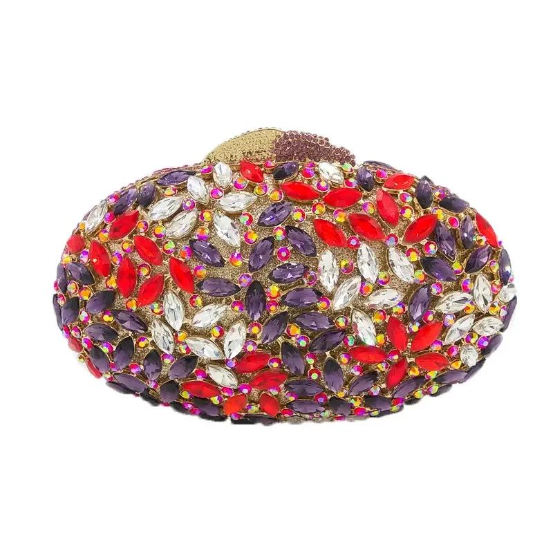 

Boutique De FGG Colorful Women Evening Purses and Handbags Luxury Designer Crystal Clutch Bags Bridal Party Rhinestone Handbags Mini