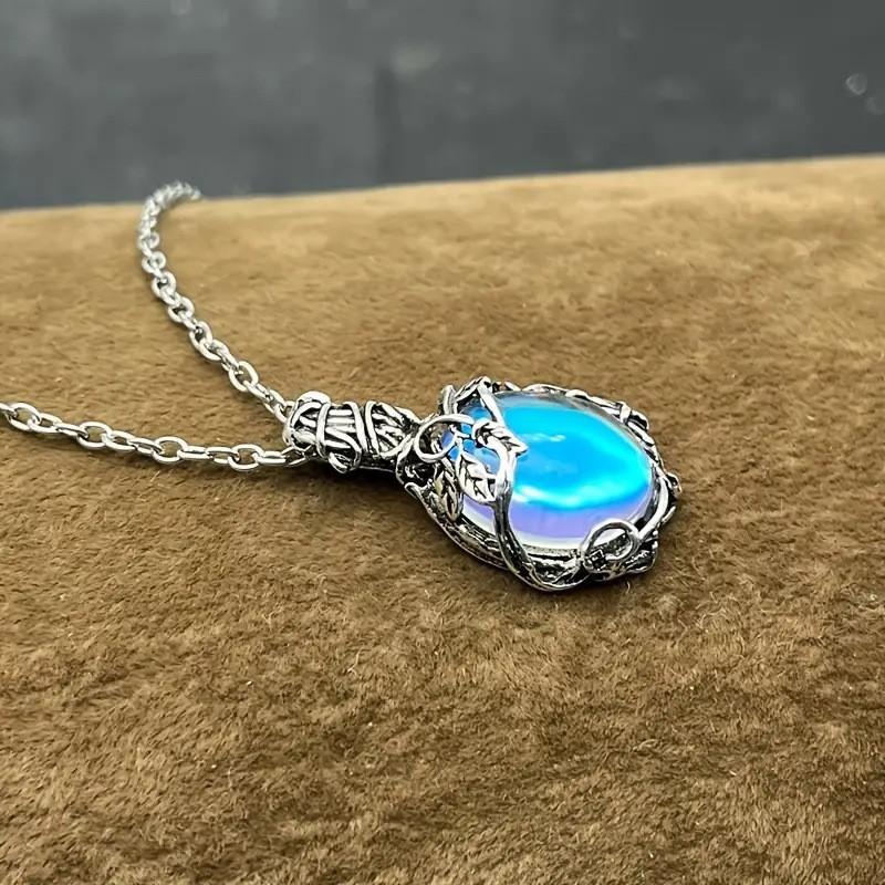 Vintage Antique Silver Distressed Thorns And Aurora Niche Design Personalized Collarbone Necklace