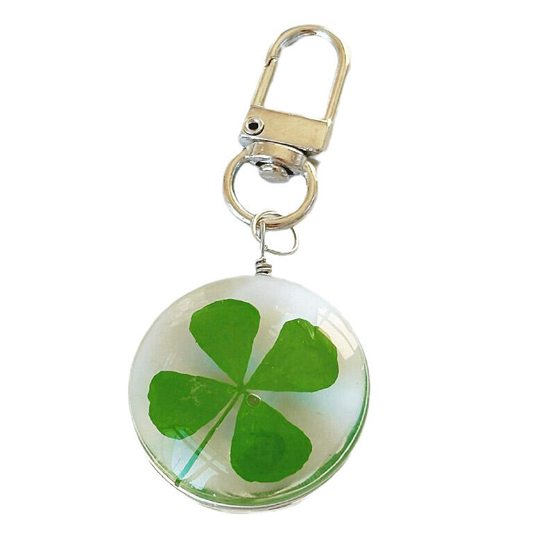 Four-leaf clover keyring D-ring Four-leaf clover keychain DD-12873