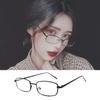 Square Glasses Frame for Women Small Metal Frame Flat Anti-blue Glasses Japanese Men Vintage Trendy Silver Y2K Reading Glasses