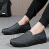 Men's Breathable Soft Sole Non-slip Black Casual Shoes for Spring and Autumn - Ideal for Middle-aged and Elderly.