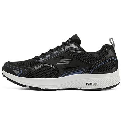 Go Run Consistent Comfortable Athletic Mesh Synthetic Leather Shock Absorbing Durable Low Top Running Shoes Men Sneakers 220036-BKBL