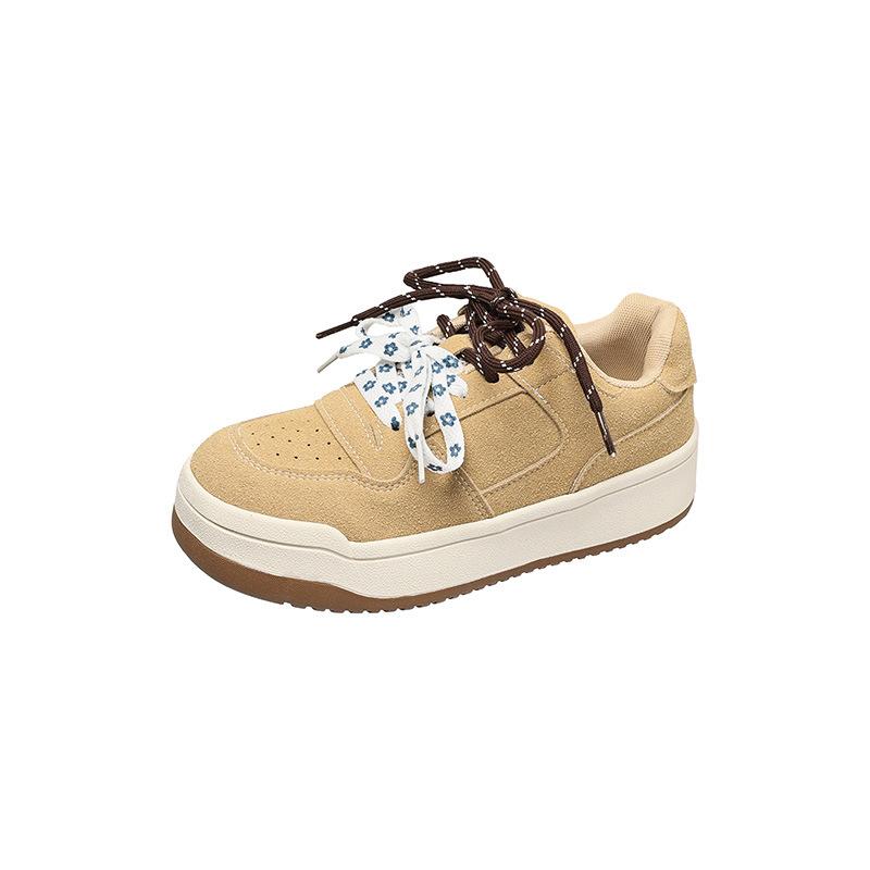 Dexun Shoes Women's Spring New Fashion Versatile Thick Baseplate Shoes Increase Height Casual Sports White Shoes Women's