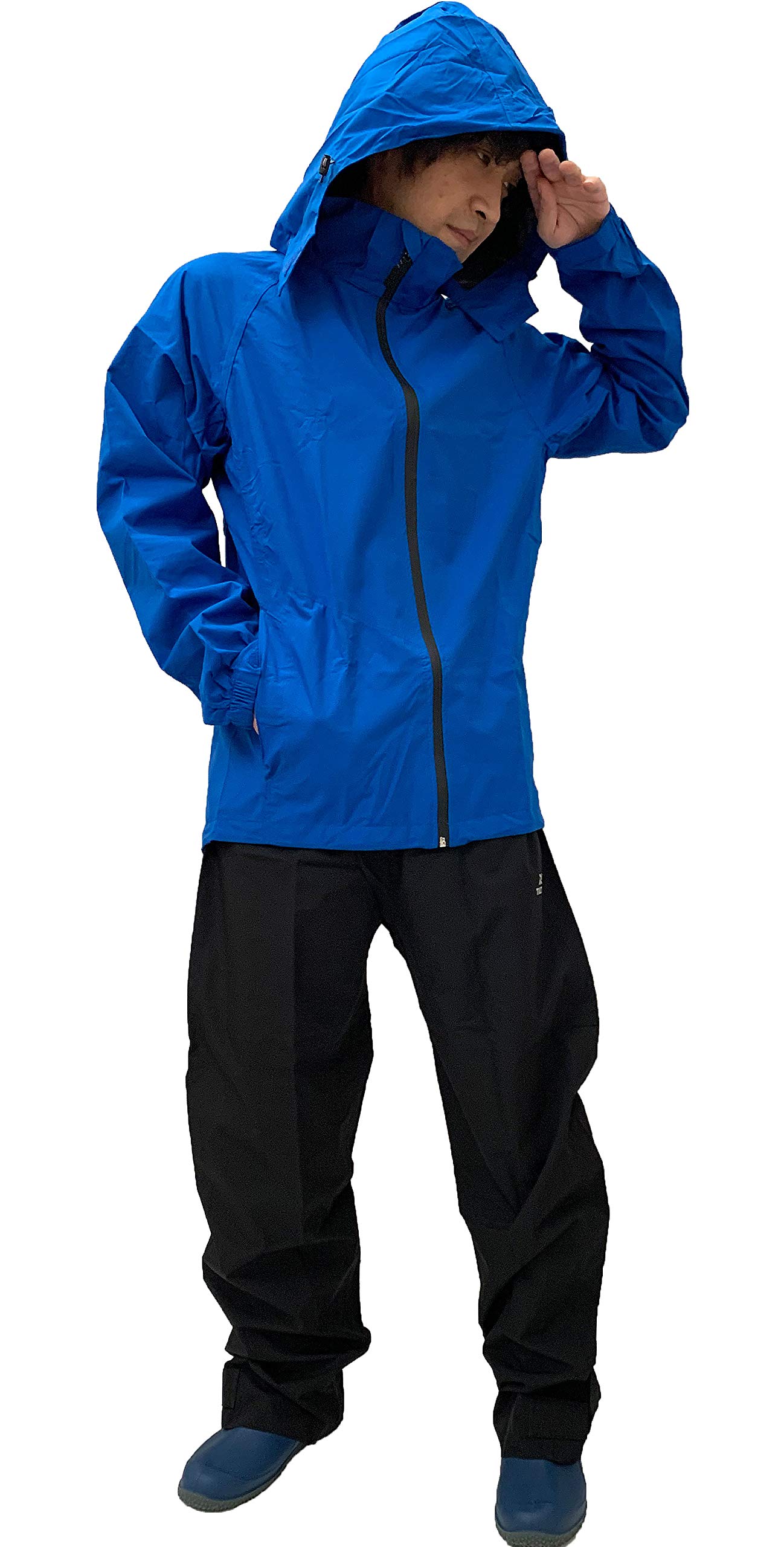 

Rain Top and Bottom Water Repellent Day Royal M [Tartex] Rainwear, Suit, Set, Material, Breathable, Windproof, Waterproof, Men s, Father s Gift, Blue, синій