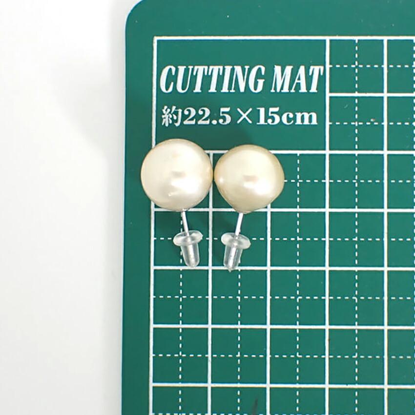 [New] Pt900 South Sea White Pearl (cream White Type) Earrings /g440-34