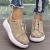 Fashion Women's Sports Shoes with Platform 2025 Autumn Embroidery Floral Thick Bottom Sneakers Women Front Zip Designer Shoes Plus Size