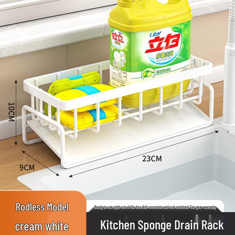 Multifunctional Kitchen Sink Organizer: Dishcloth, Sponge, Soap, Steel Wool Holder