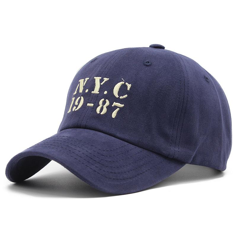 Nyc Letter Soft Top Baseball Cap Women'S Retro Wear Student Cap Men Ins Hat Tide