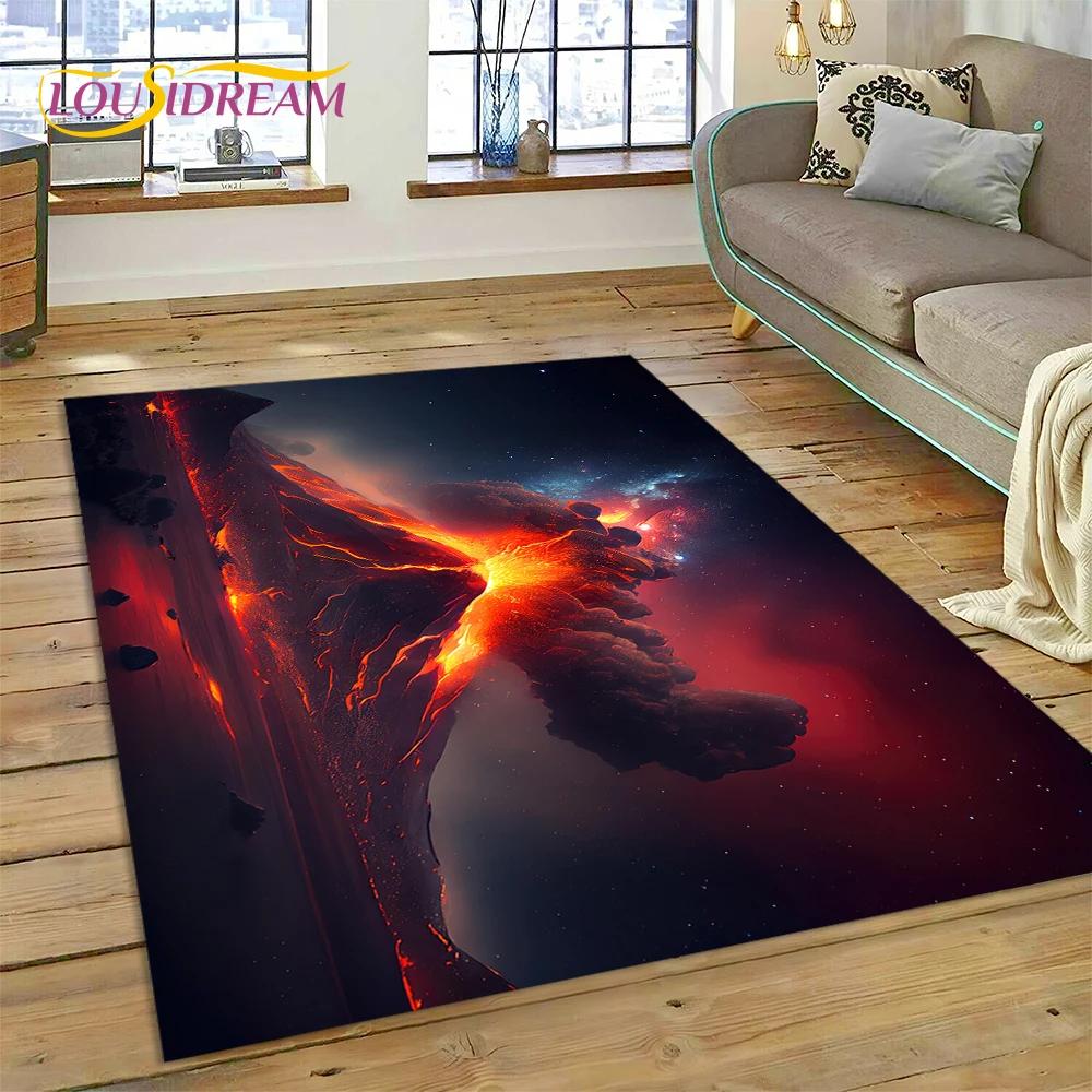 

Вулкан 3D Lava Magma Килимок для вітальні, спальні, домашній декор, підлоговий килимок, нековзка прикраса для дивана, кухонний килимок, подарунок 100x150cm