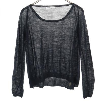 SEE BY CHLOE Long Sleeve Alpaca Blend Sheer Sweater USA 2 Black Knit Women Used