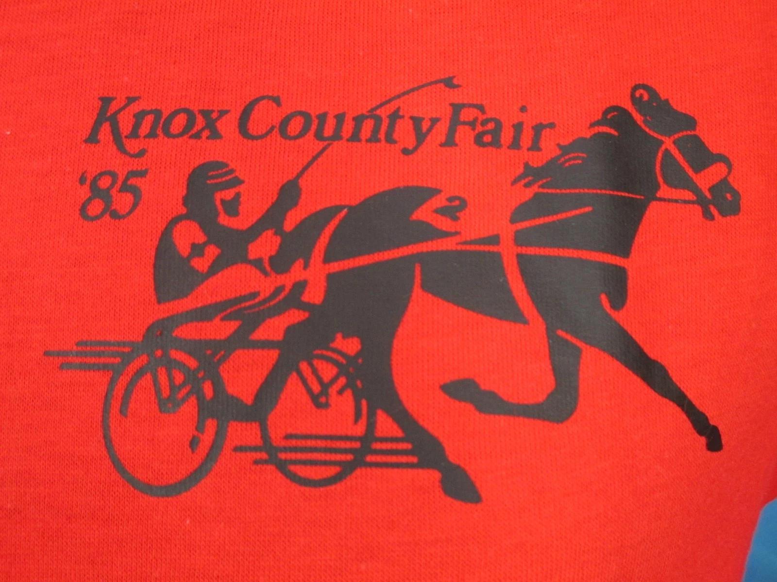 

vintage 1985 KNOX COUNTY FAIR T-Shirt SMALL horse race ohio single stitch S