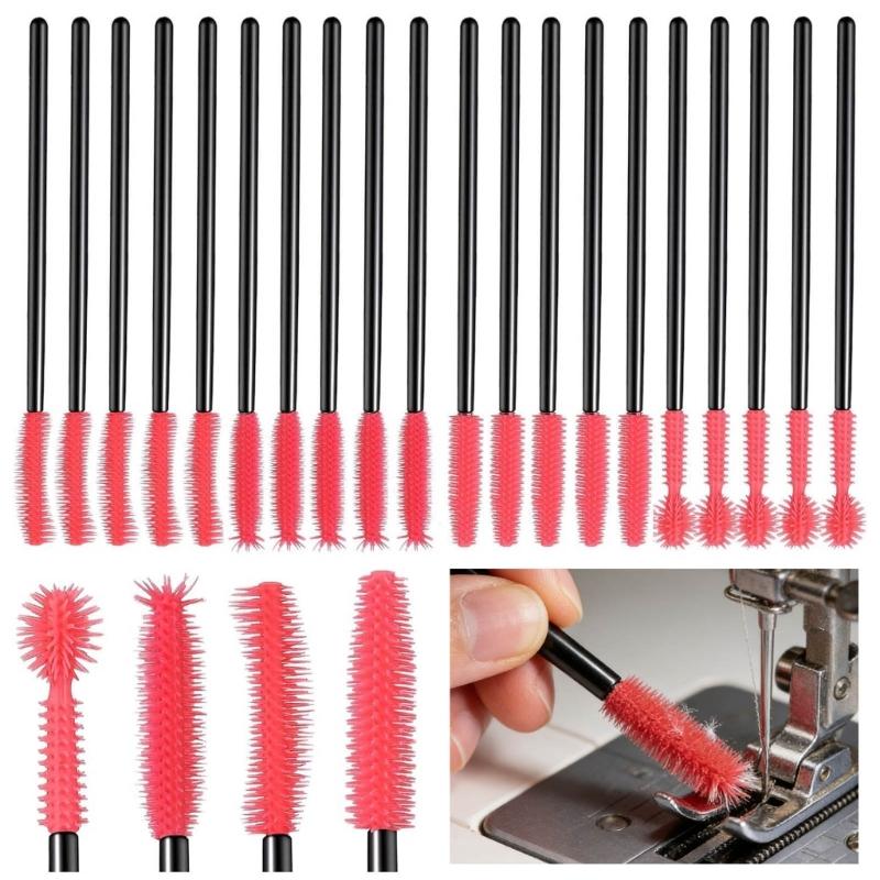 20Pcs Sewing Equipment Cleaning Brushes Ergonomic Handle Silicone Cleaner Brushes for Home Appliances Electronics