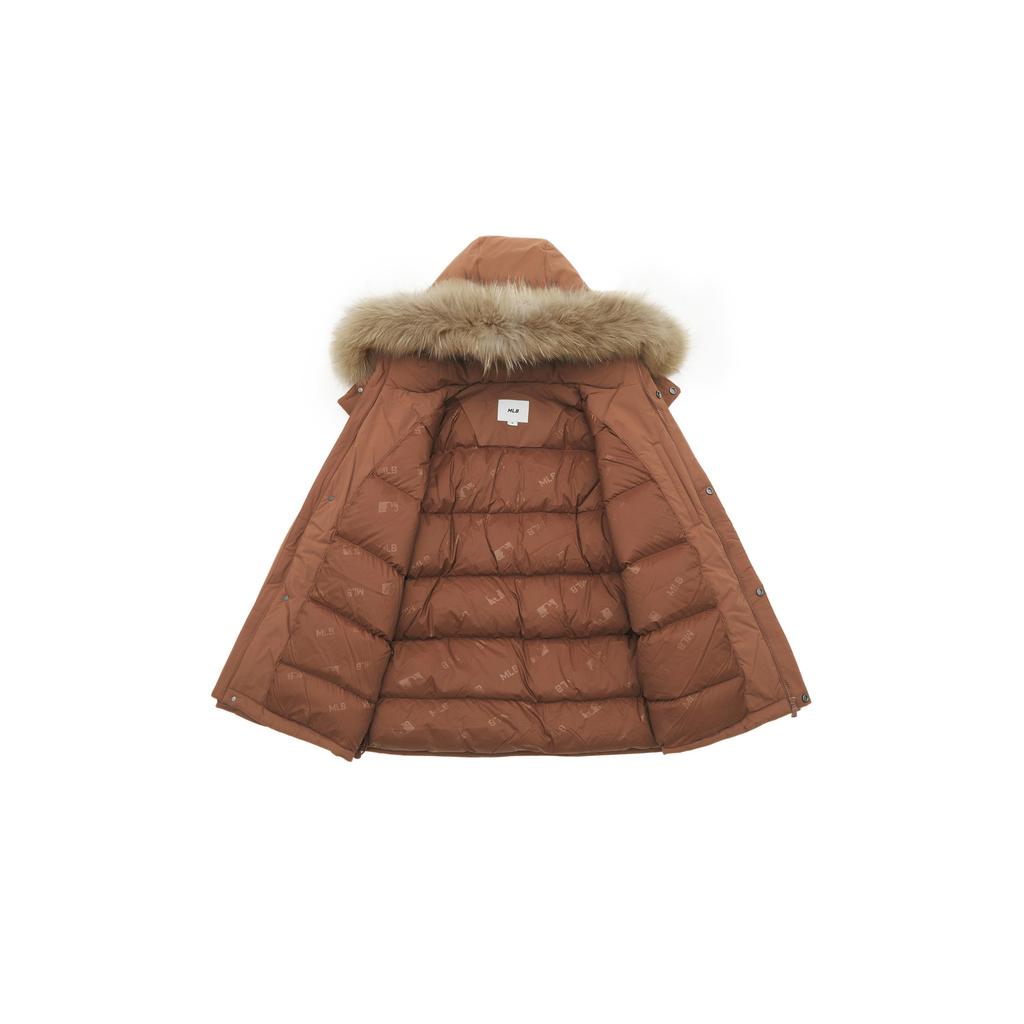 MLB Boston Red Sox FW24 Parka Down Jacket Mid Length Unisex Brown 3ADJEC736-43BRS