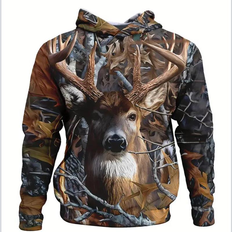 Autumn Men's 3D Digital Printed Hooded Sweatshirt Casual and Comfortable Loose Long Sleeved Men's Top