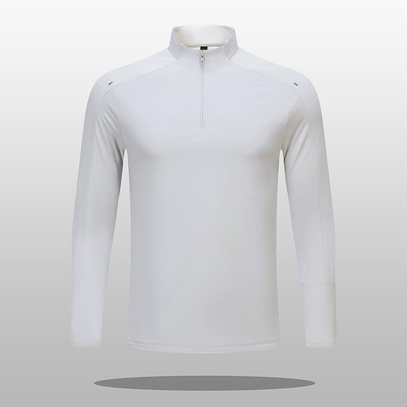 Men's Quick-Dry Half-Zip Stretch T-Shirt: Spring Long-Sleeve for Casual Sports, Mountaineering, Running, and Fitness