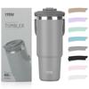 TYESO Tumbler with Straw, 900ml Water Bottle, Keeps Drinks Hot or Cold, Large Capacity, Stainless Steel Bottle with Lid, Spill-Proof, Portable, Double