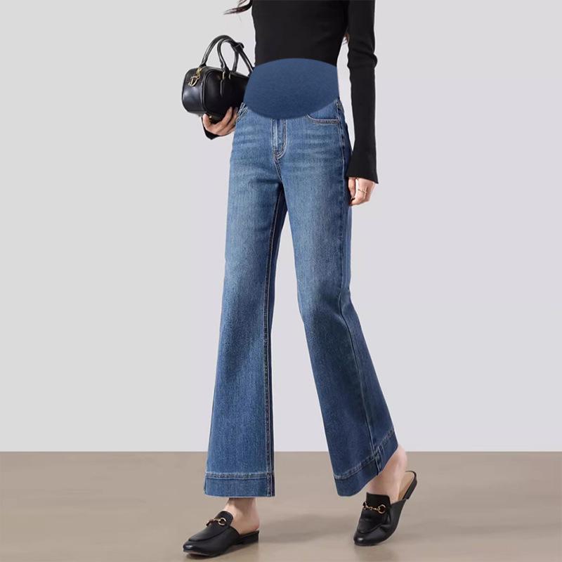 Spring & Autumn Maternity Flare Jeans with Belly Support M
