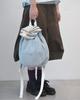 Themuseumvisitor Patchwork String Mesh Mini Backpack (Sky Blue)